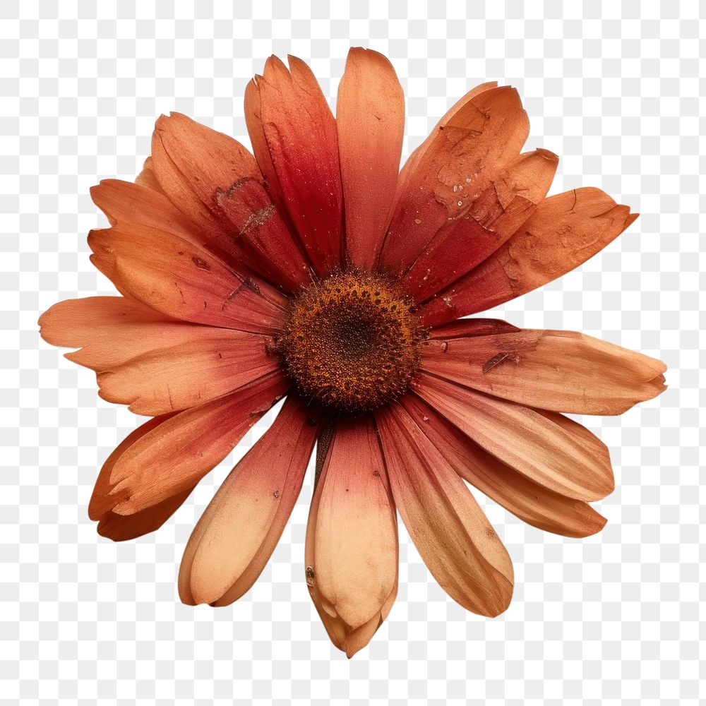 PNG  Real Pressed a gerbera daisy flower petal plant.
