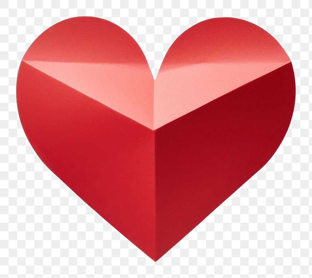 PNG Red heart cut out from a piece of paper symbol white background creativity.