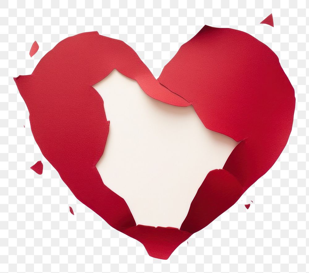PNG Heart paper red white background.