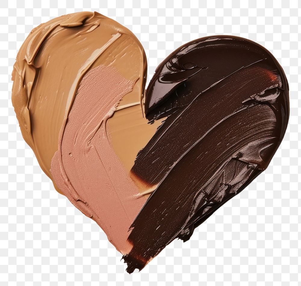 PNG Makeup foundation swatch brown and pink brown shape heart chocolate dessert confectionery.