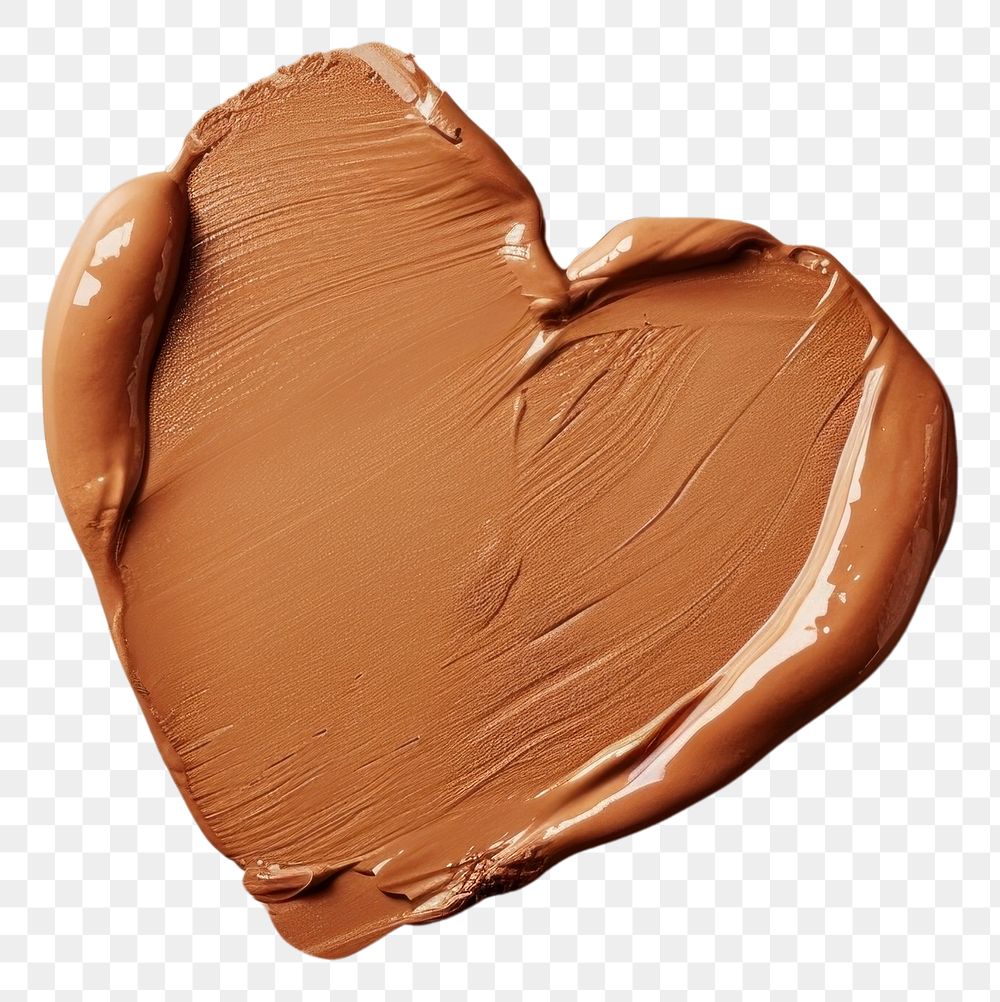 PNG Makeup foundation swatch brown shape heart studio shot accessories chocolate.