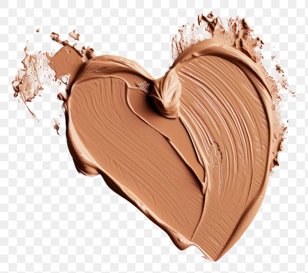 PNG Makeup foundation swatch light brown shape heart studio shot accessories chocolate.