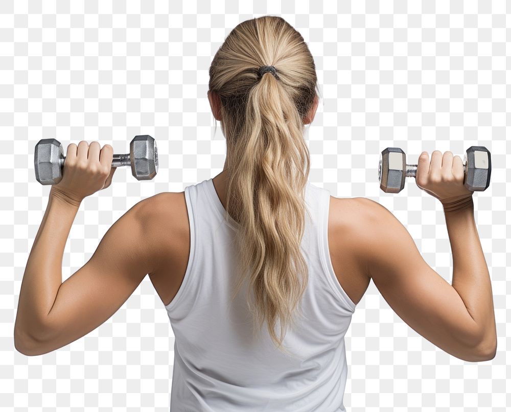 PNG  Woman dumbbell sports adult. AI generated Image by rawpixel.