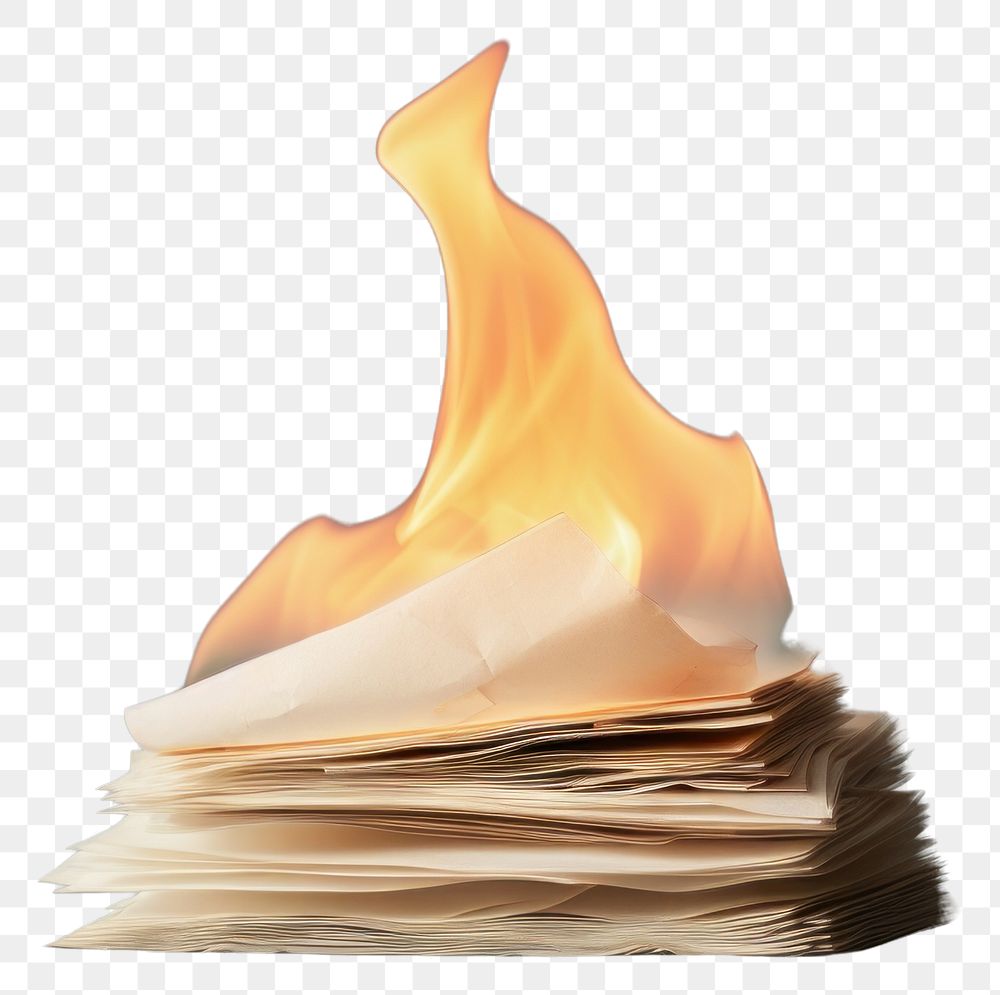 PNG Fire paperwork glowing burning.