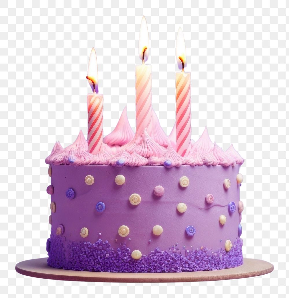 PNG  Cake birthday dessert purple.