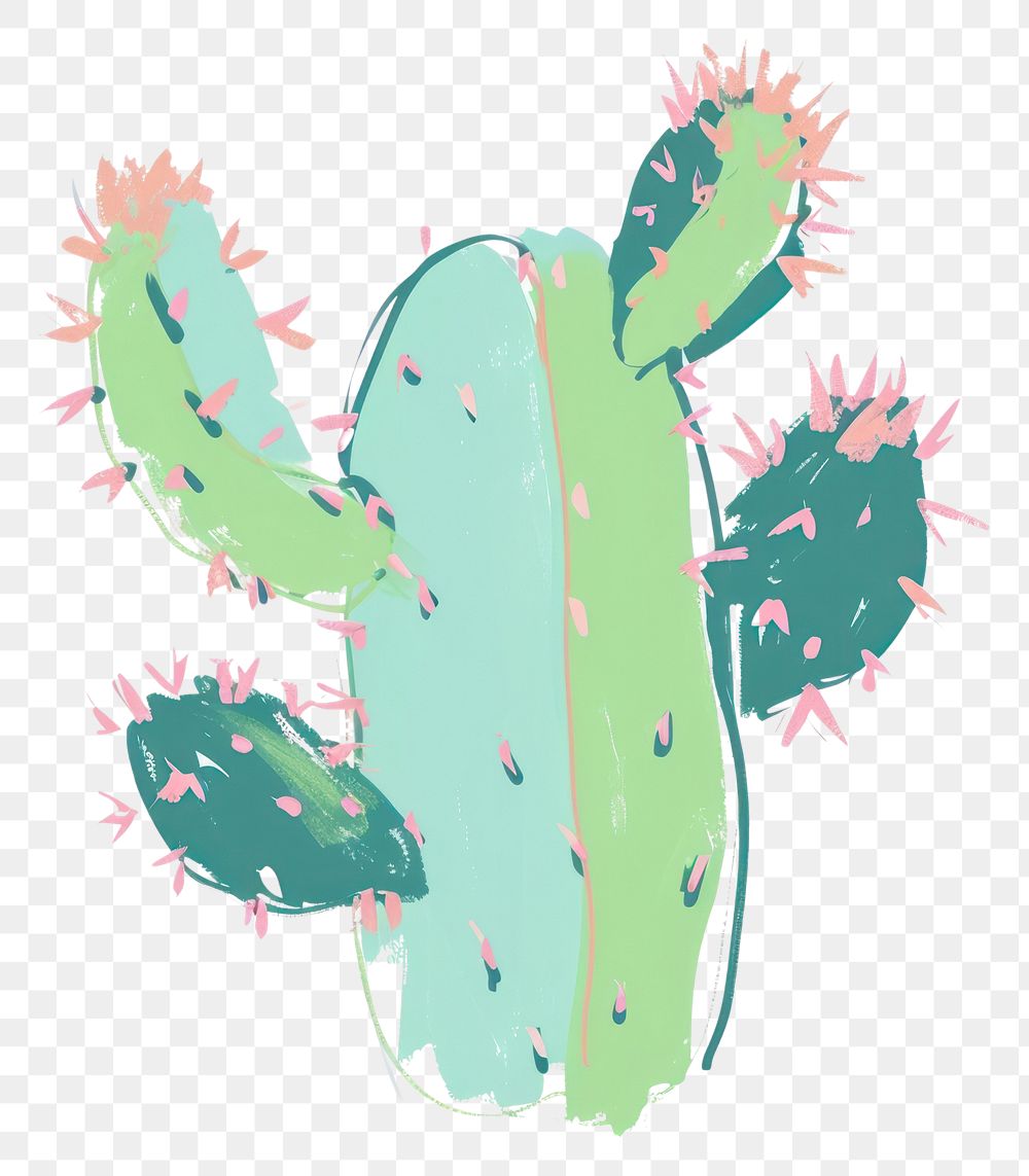 PNG  Cactus plant white background creativity. AI generated Image by rawpixel.