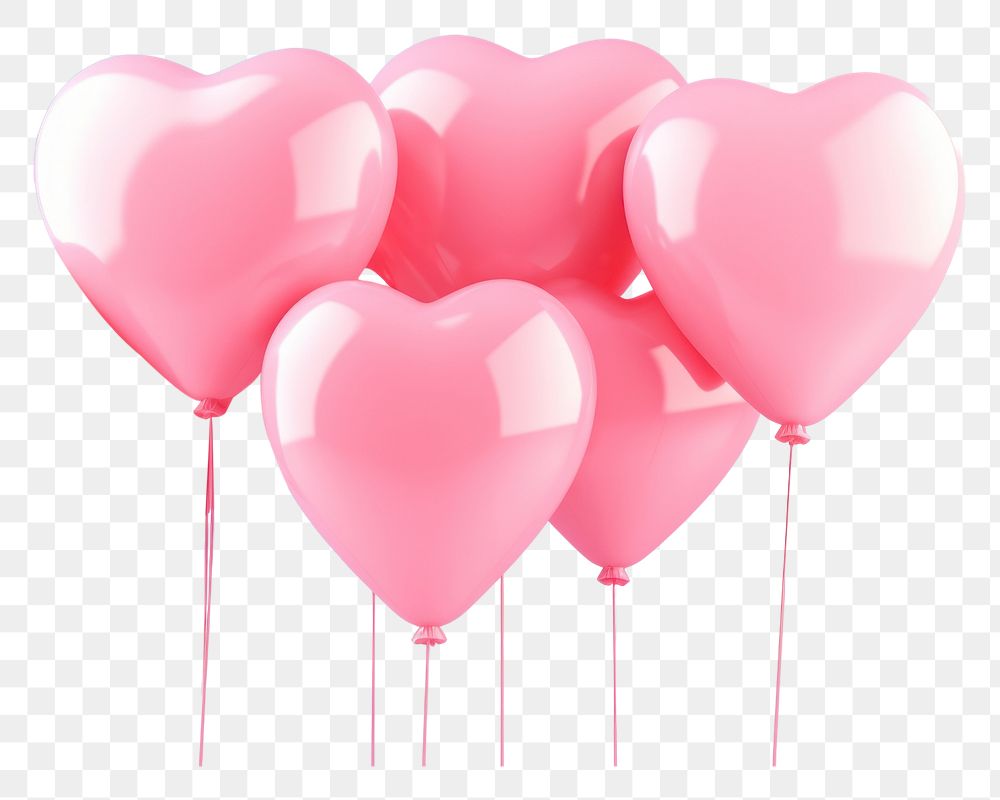PNG Balloon hearts pink red pink background. AI generated Image by rawpixel.