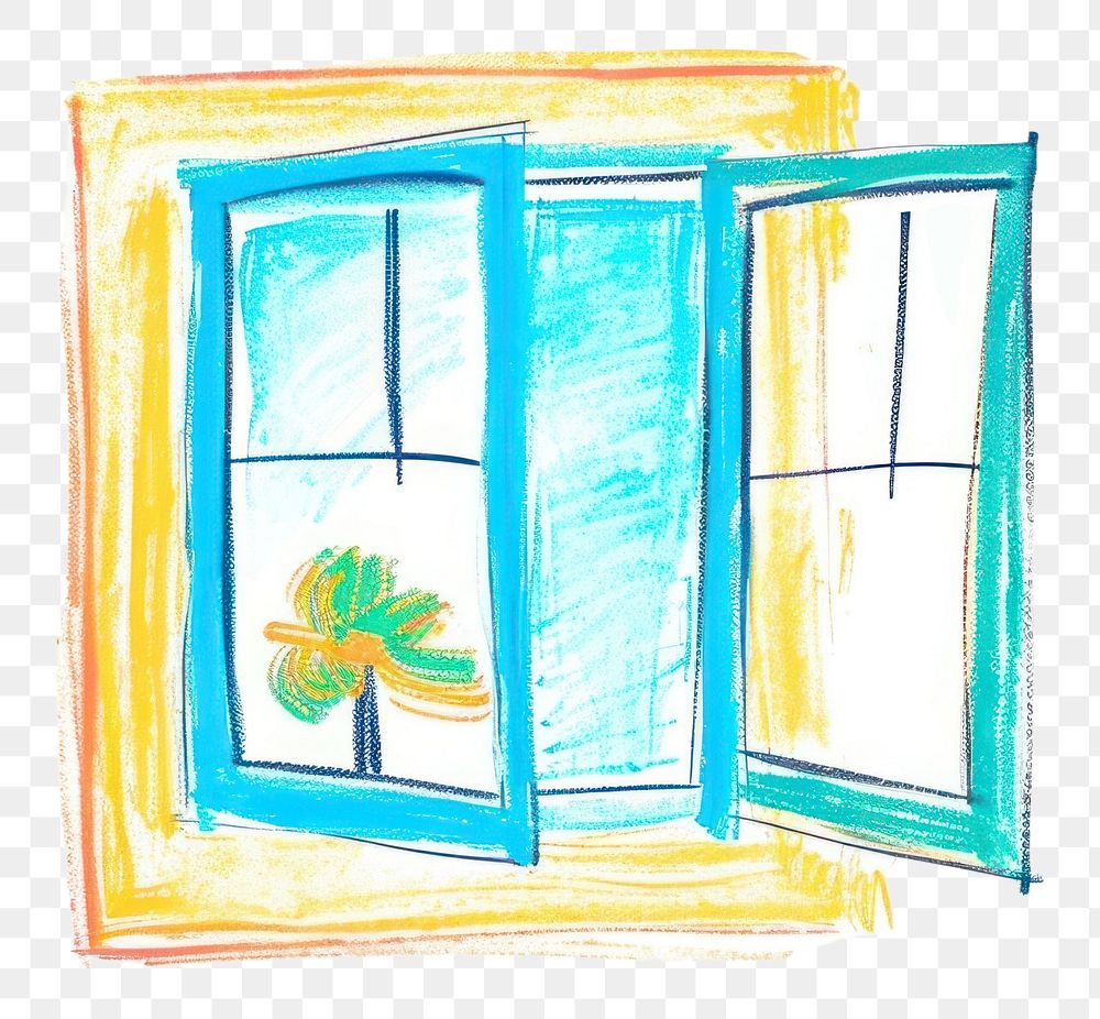 PNG  Window painting drawing sketch. AI generated Image by rawpixel.