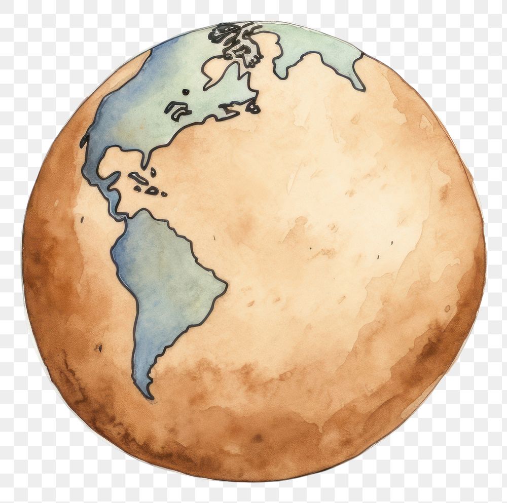 PNG  Earth cartoon planet sketch.