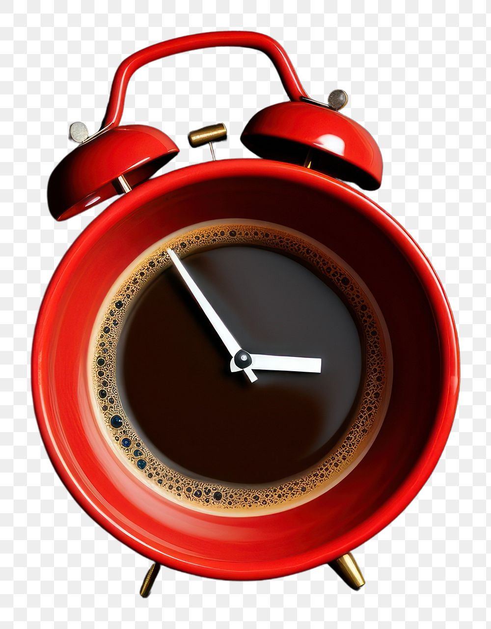 PNG Clock black red alarm clock.