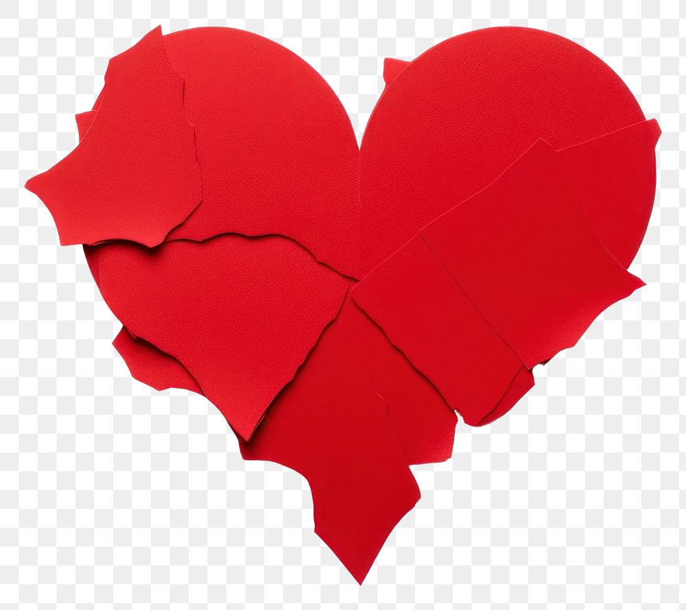PNG Red paper heart torn apart petal white background dynamite.