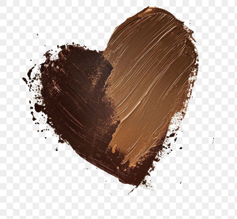 PNG Heart with a brown brush stroke backgrounds love creativity.