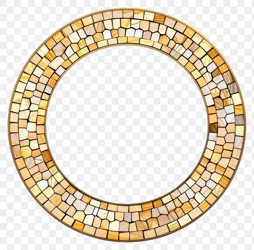 PNG  Circle frame mosaic glass art.