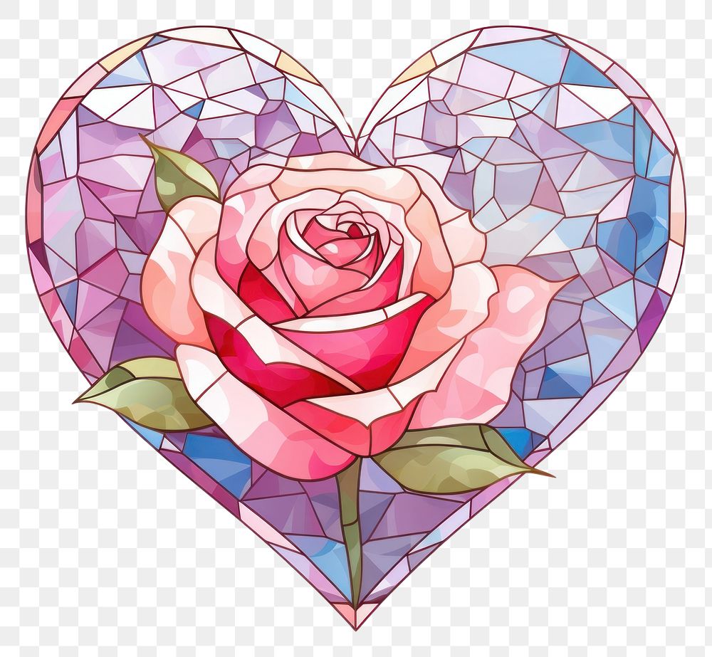 PNG  Heart with rose flower creativity chandelier