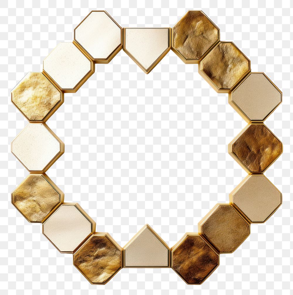 PNG  Hexagon jewelry photo gold.