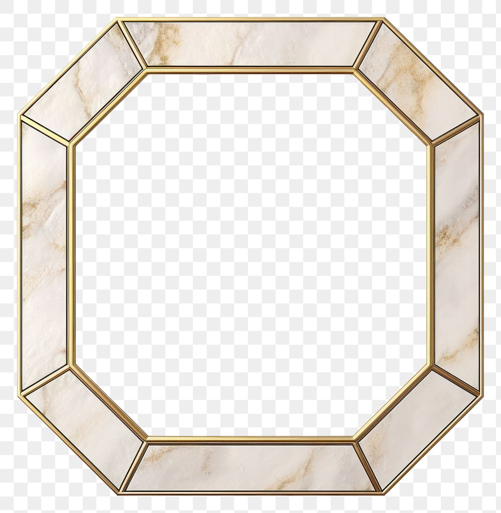 PNG  Hexagon frame gold white background.