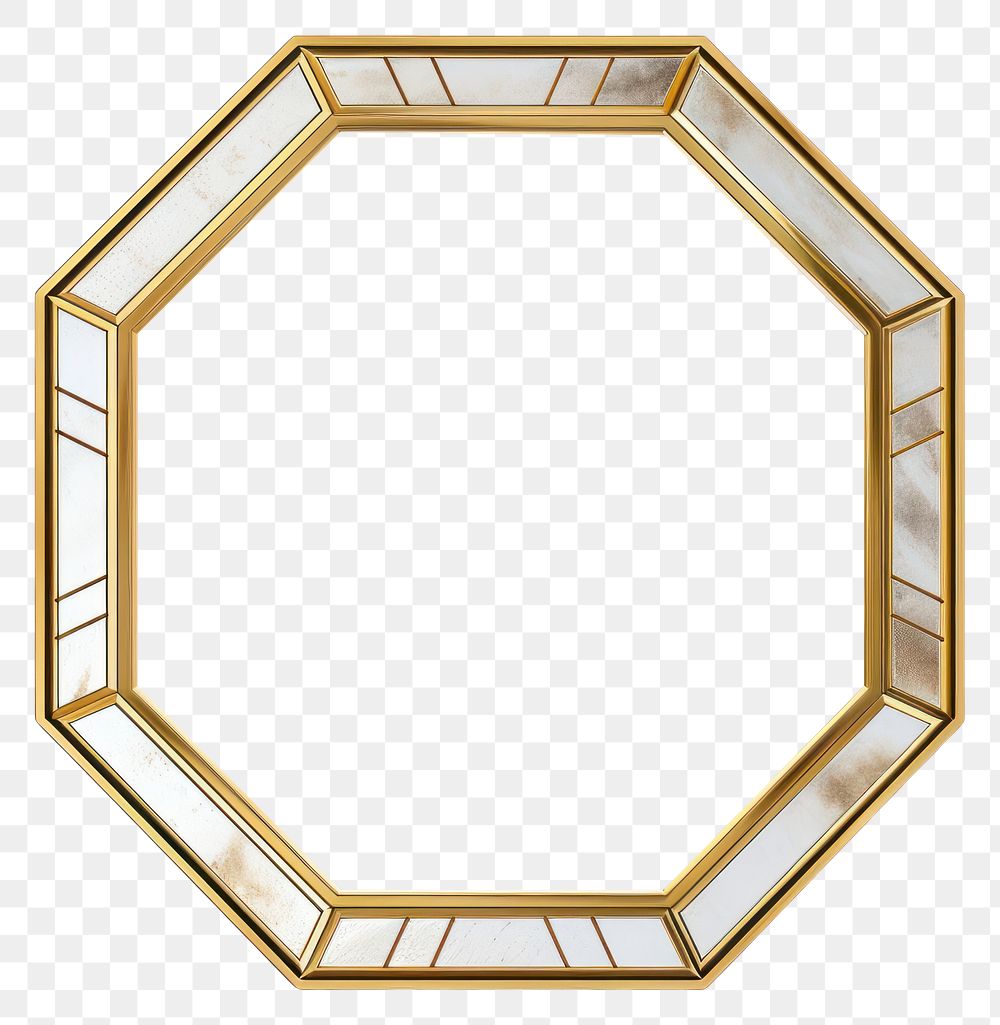 PNG  Hexagon photo gold white background.