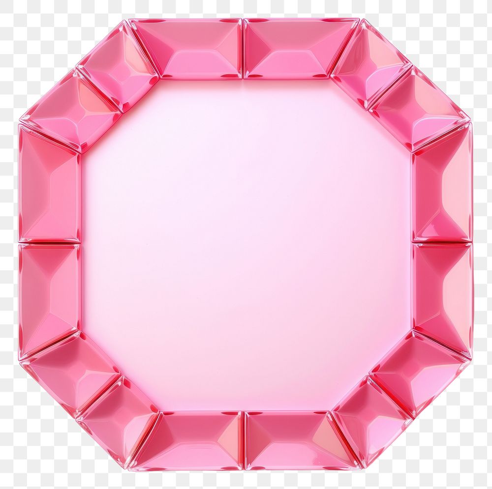 PNG  Pink Octagon jewelry pink white background.