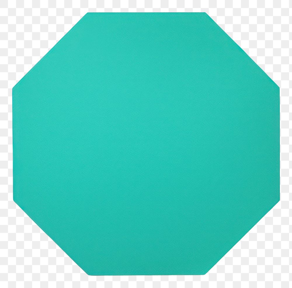 PNG Octagon shape turquoise paper white background. AI generated Image by rawpixel.