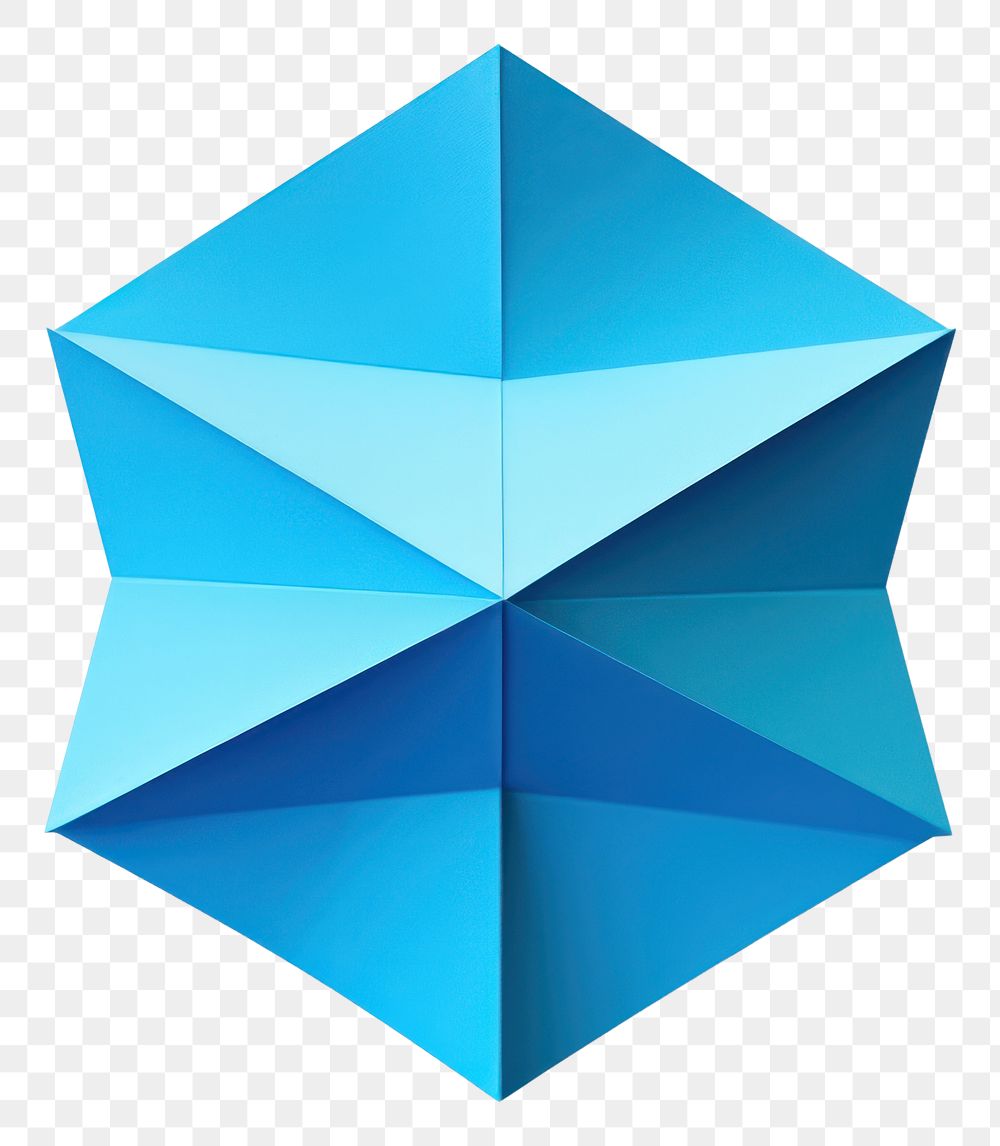 PNG Pentagon shape paper origami blue. AI generated Image by rawpixel.