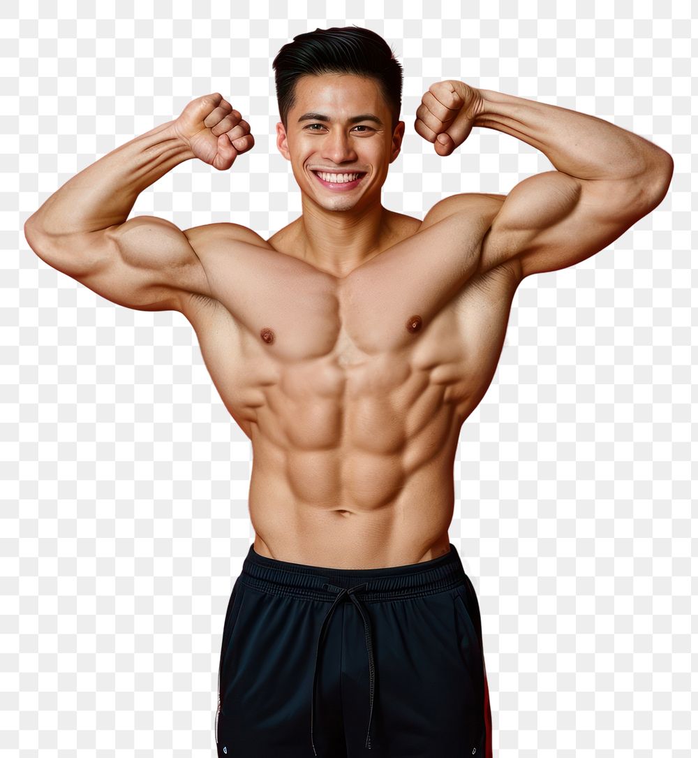 PNG  Fitness adult determination bodybuilding. AI generated Image by rawpixel.