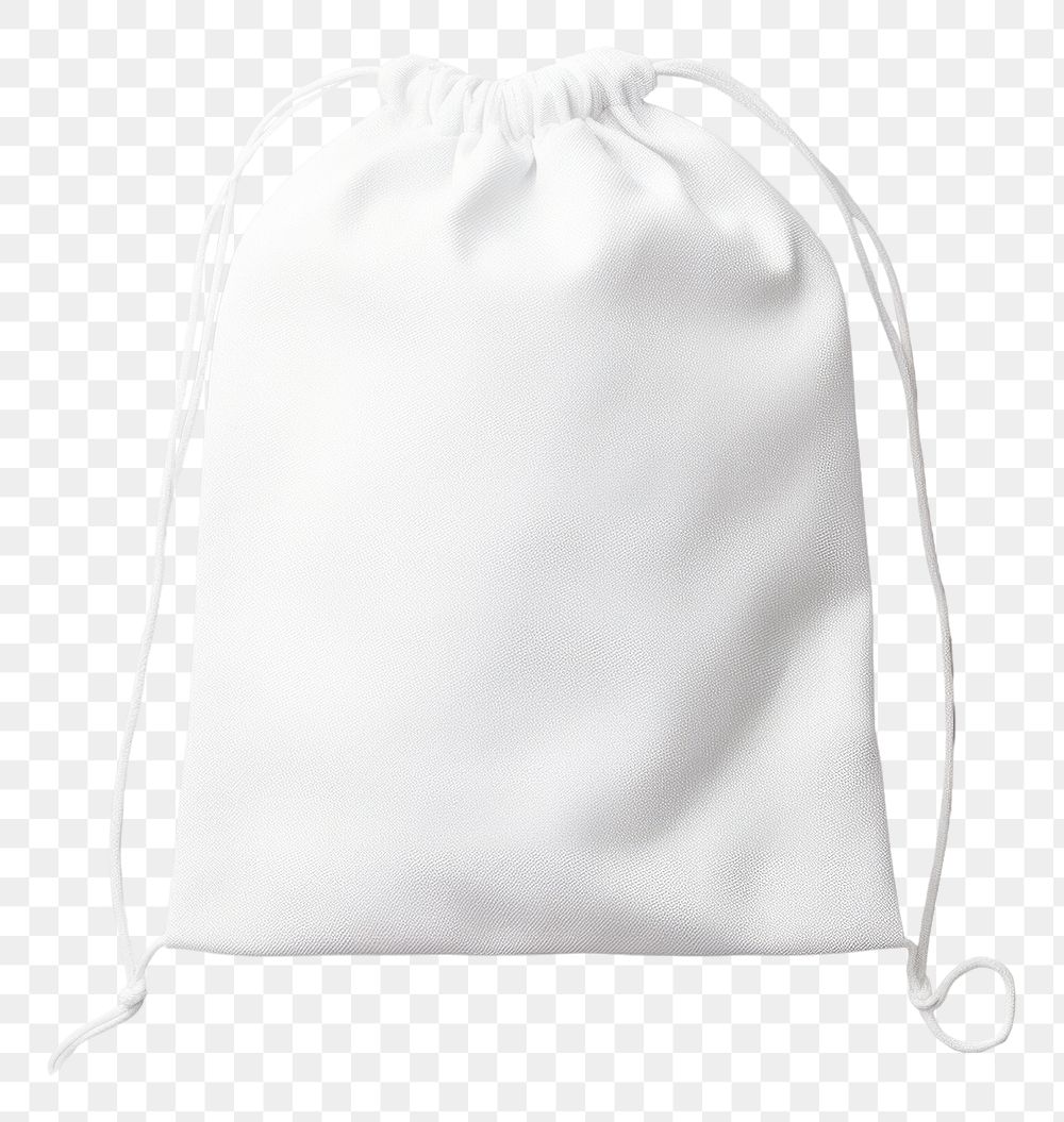 PNG White drawstring bag handbag white background accessories.