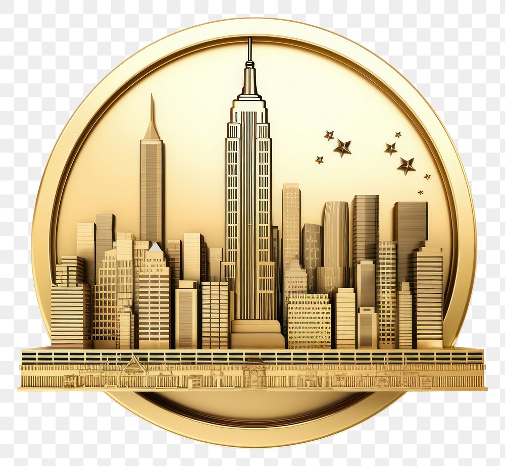PNG New York symbol money gold city.