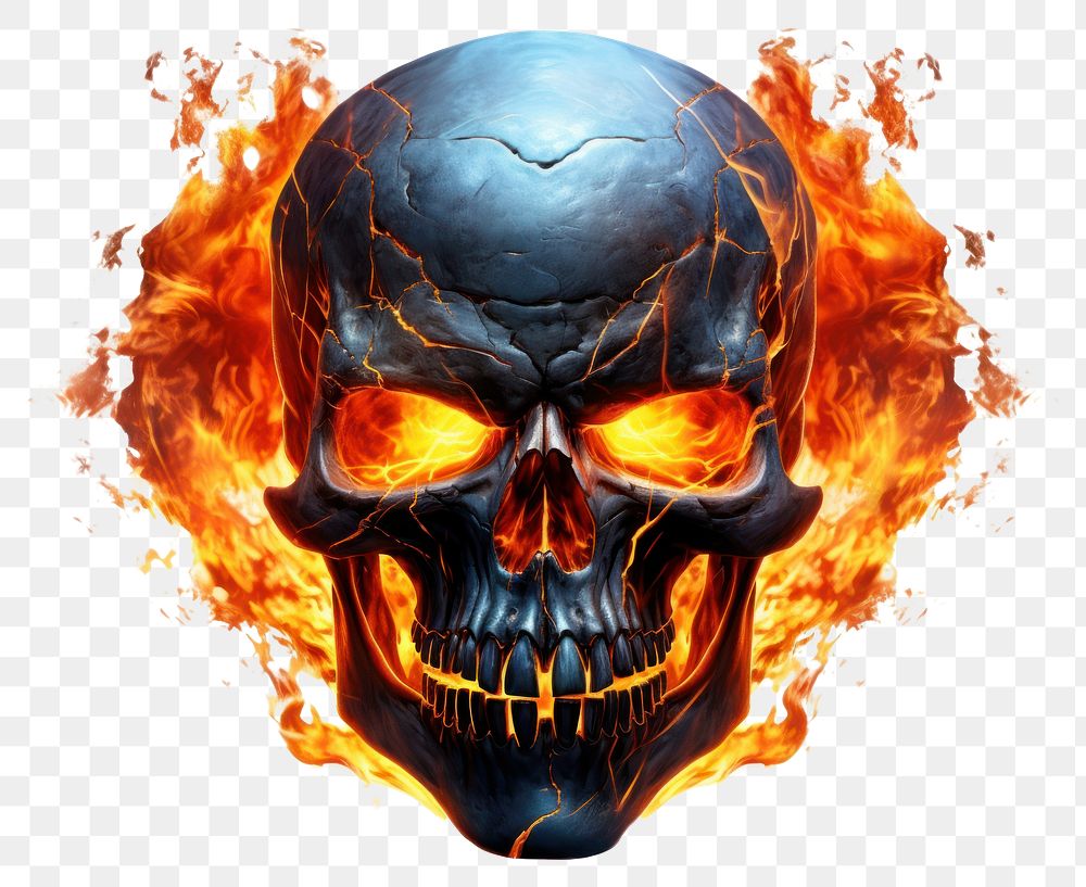 PNG Fire skull creativity explosion halloween.