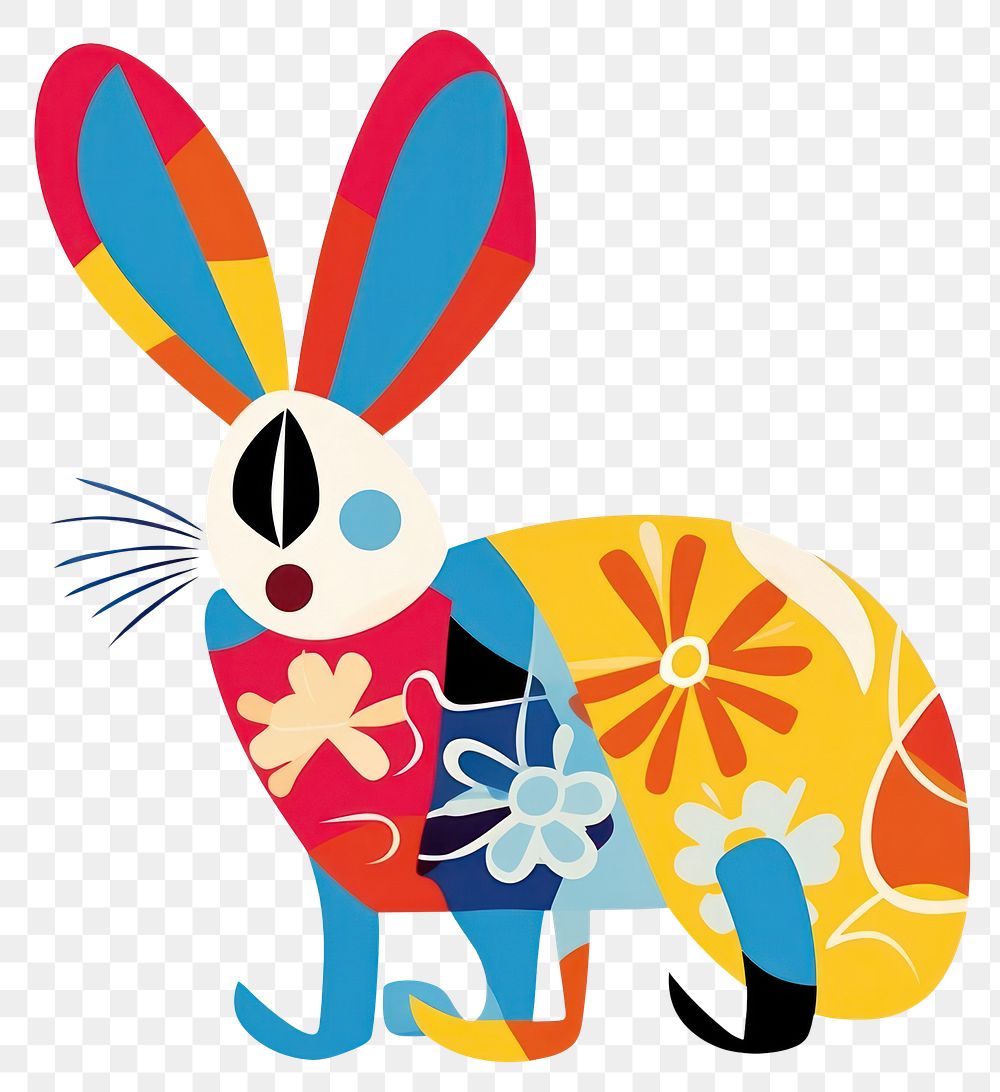 PNG  Rabbit cartoon pattern animal. AI generated Image by rawpixel.