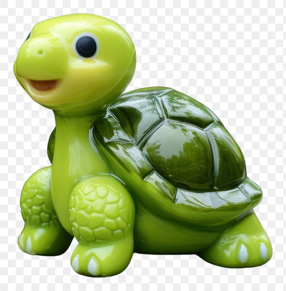 PNG Cute tortoise doll for kid reptile animal green.