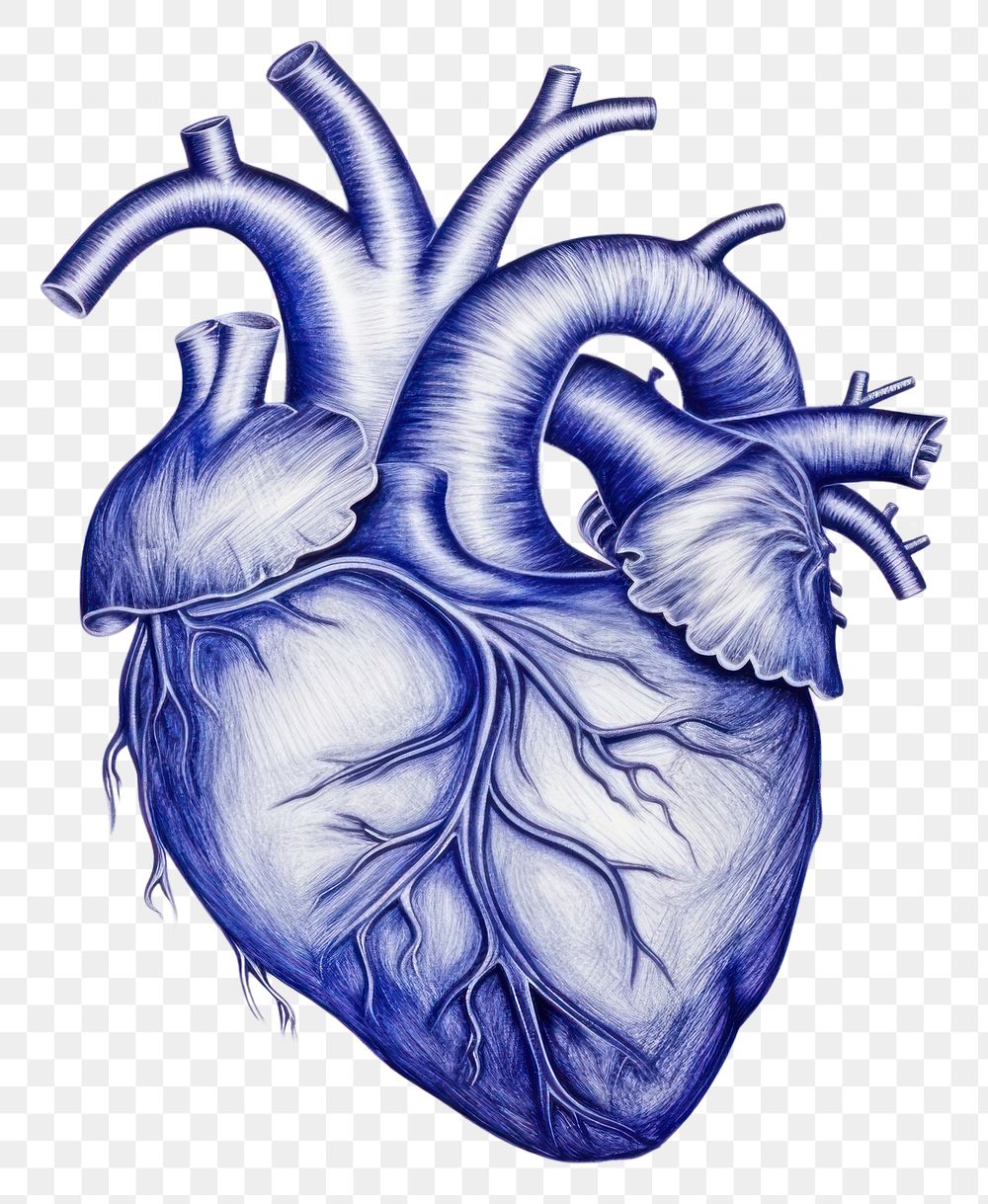 PNG  Drawing heart sketch blue illustrated.
