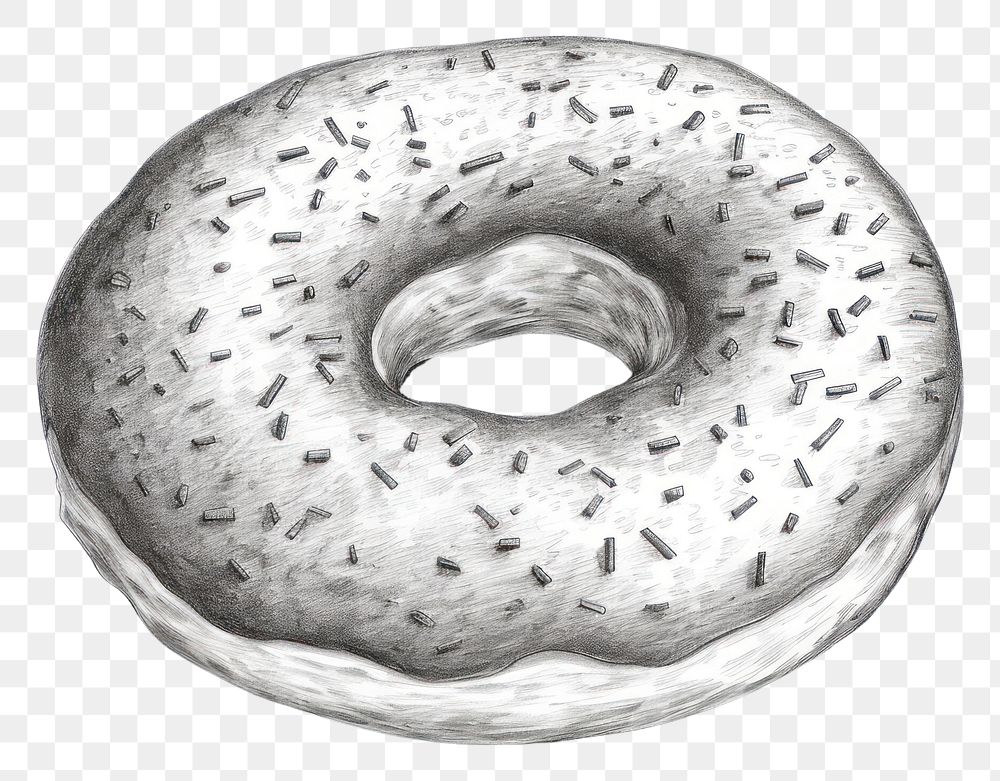 PNG Donut drawing sketch bagel. AI generated Image by rawpixel.
