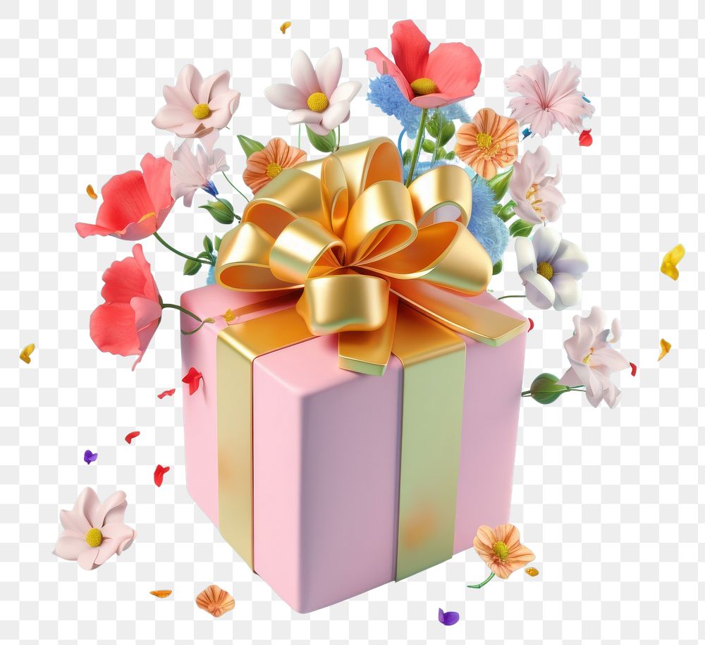 PNG Flower plant gift celebration.