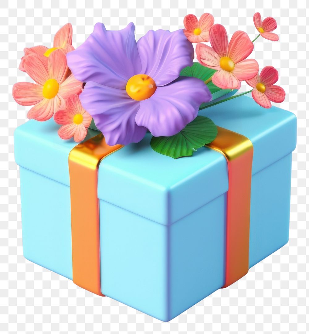 PNG Flower plant gift box.