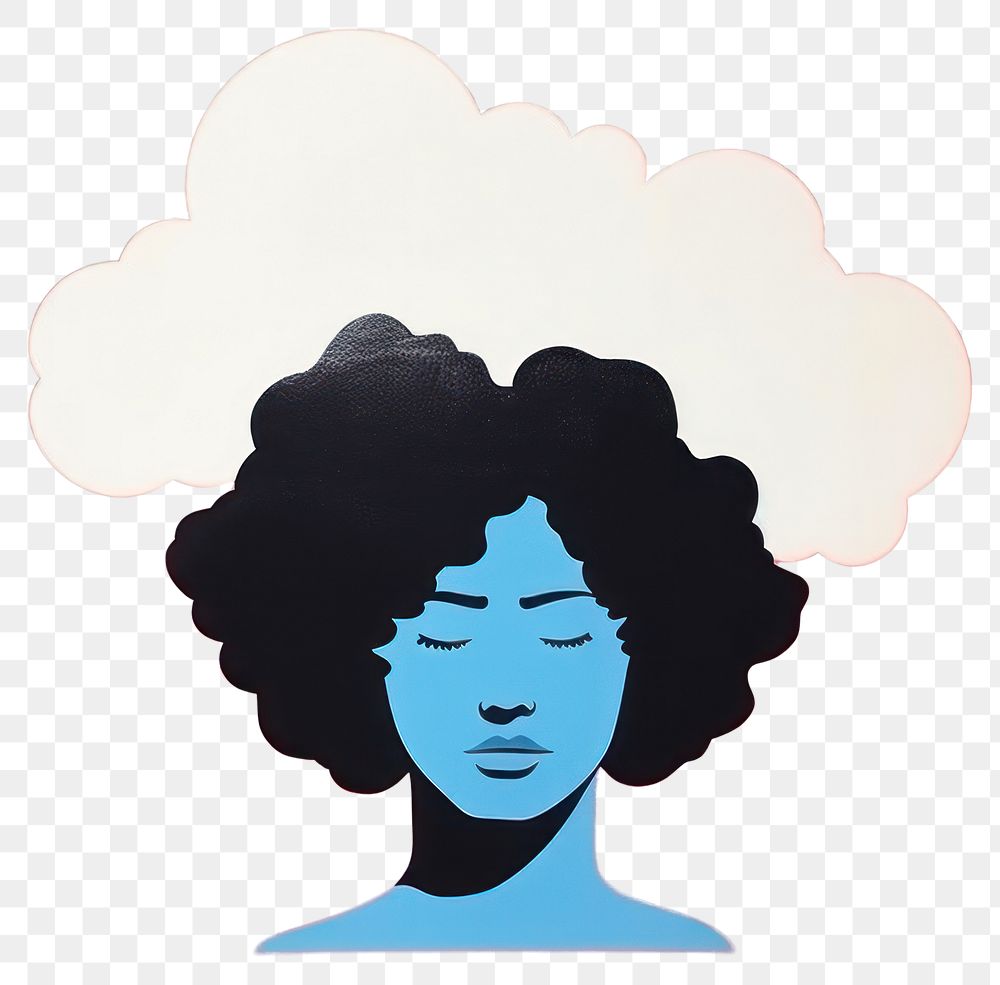 PNG  Silhouette shape of a woman with cloud art adult face. AI generated Image by rawpixel.