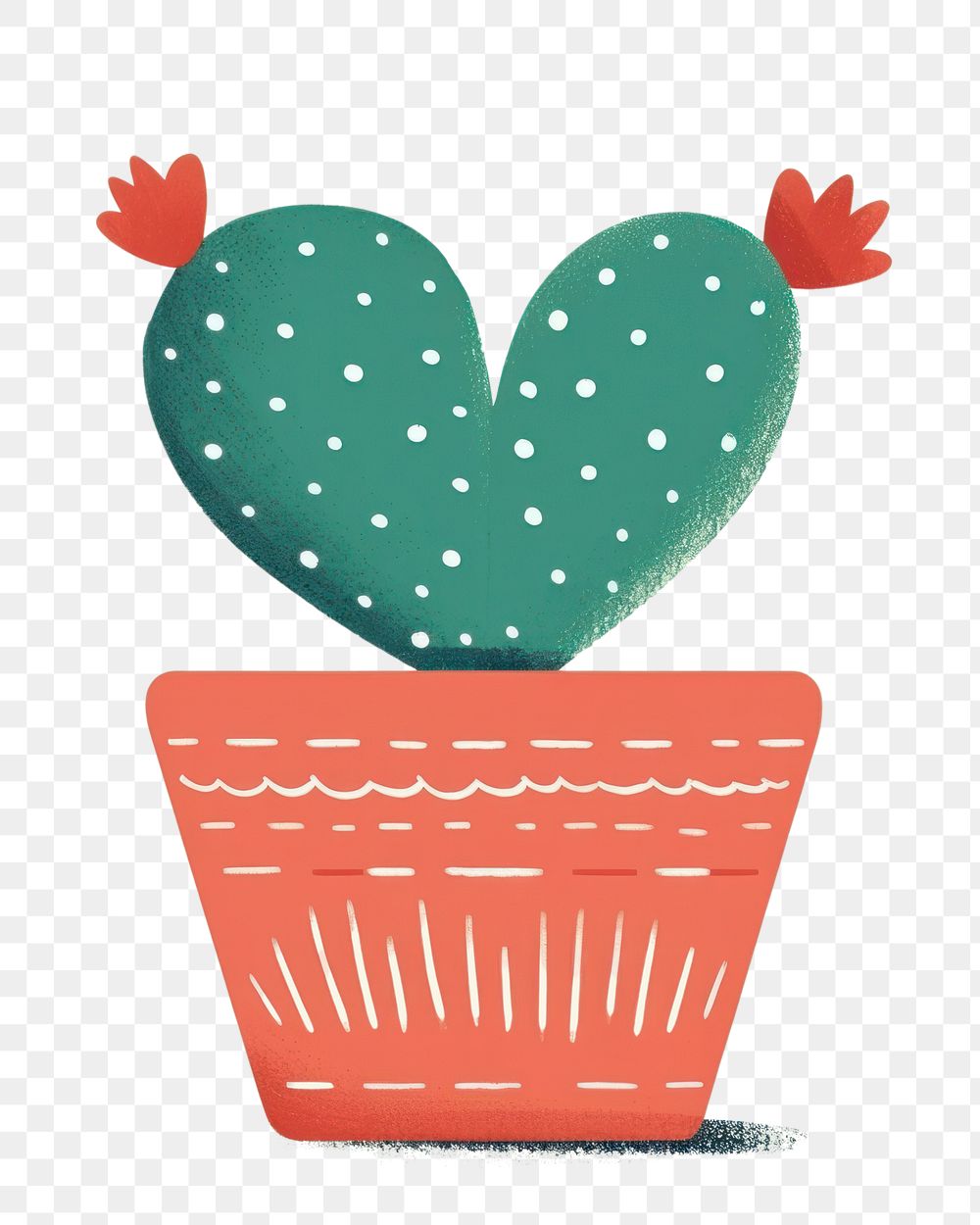 PNG Cactus pot pattern heart creativity decoration flowerpot.