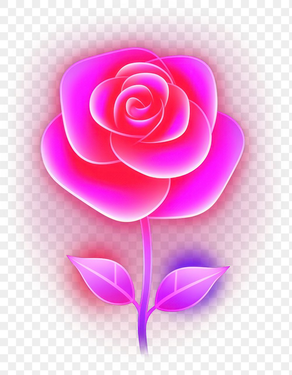 PNG  Neon rose abstract flower. AI generated Image by rawpixel.