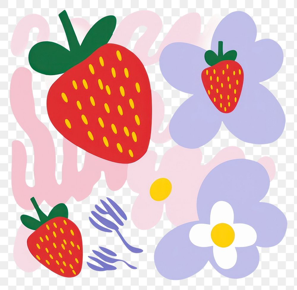 PNG  Strawberry fruit plant food. AI generated Image by rawpixel.