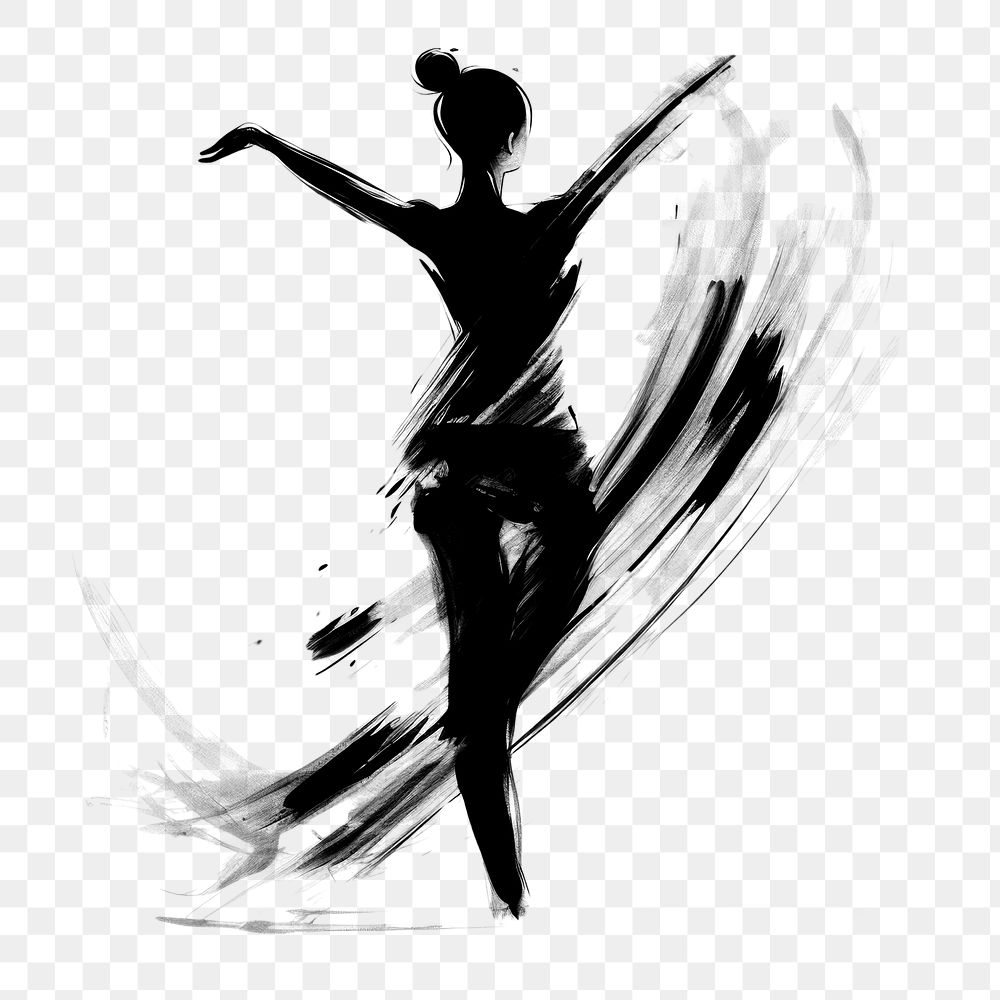 PNG  Woman yoga silhouette dancing ballet