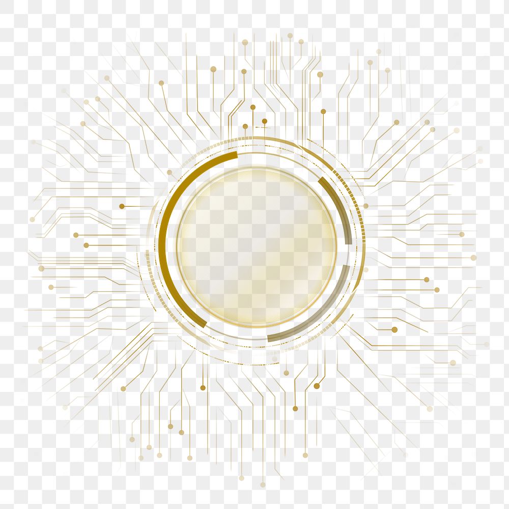 Digital circle circuit background png futuristic technology