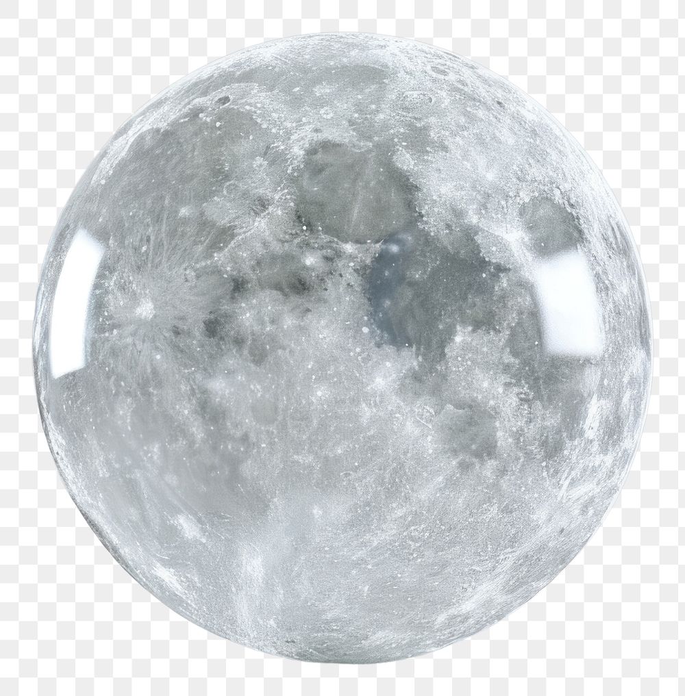 PNG Moon transparent crystal sphere.