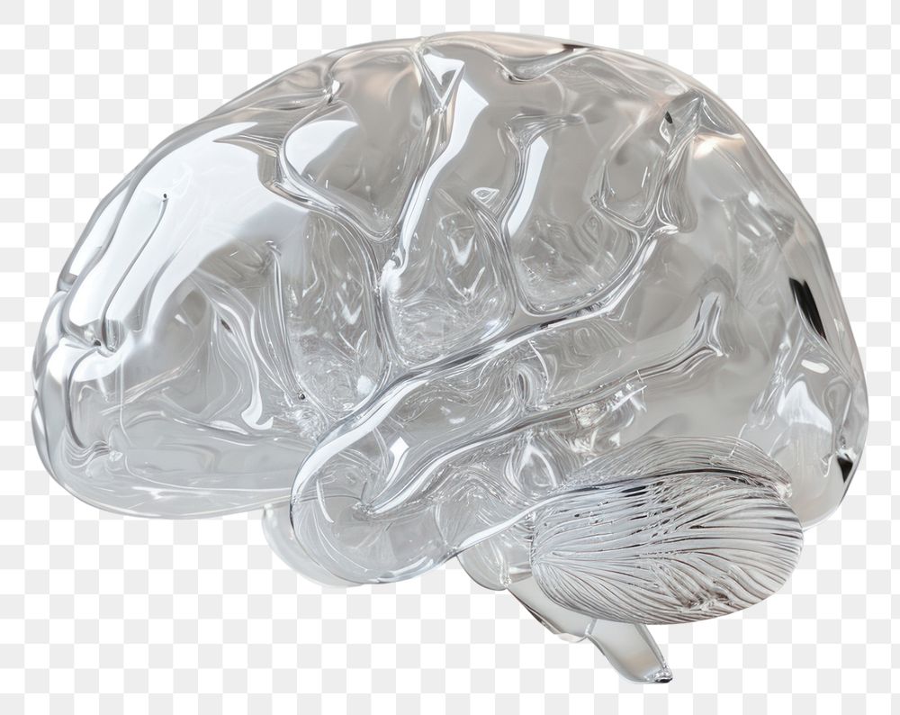 PNG Brain transparent aluminium silver.