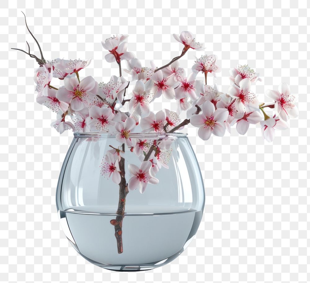 PNG Cherry blossom transparent flower plant.