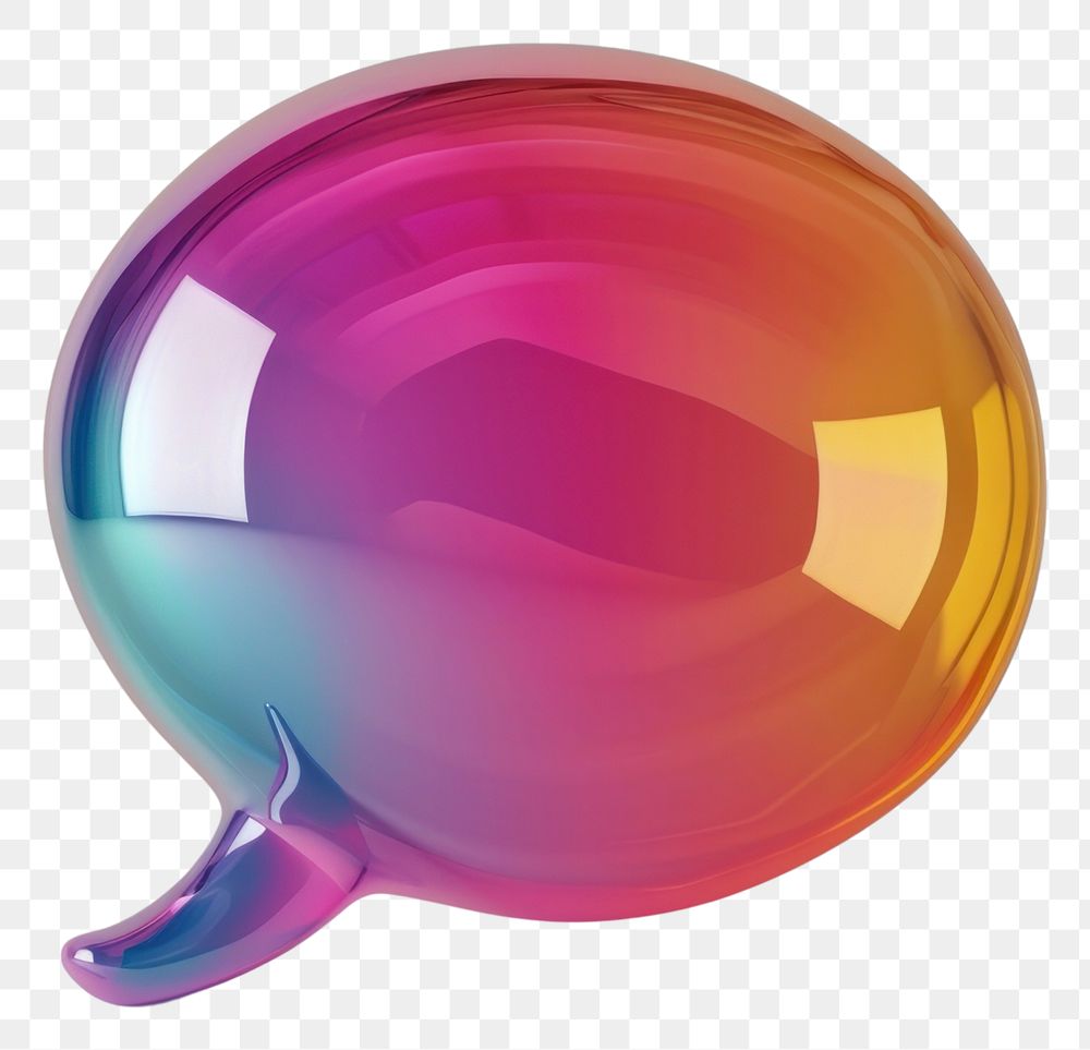 PNG Color speech bubble sphere purple glass.