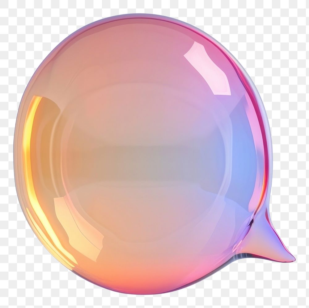 PNG Color speech bubble sphere glass reflection.