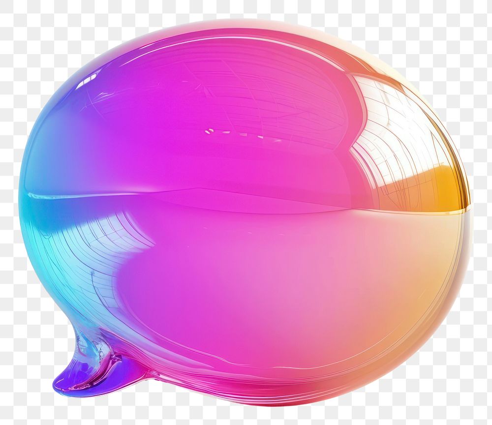 PNG Color speech bubble transparent sphere glass.