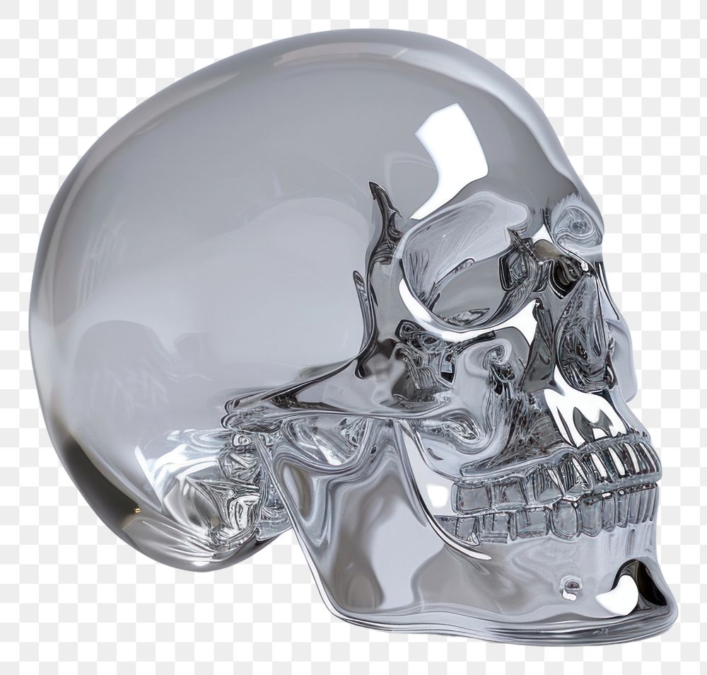 PNG Skull sphere silver glass.