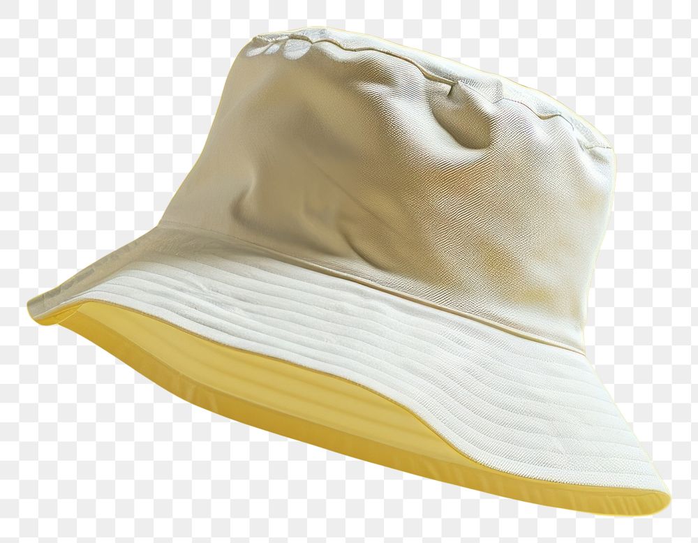 PNG Bucket hat mockup yellow yellow background headwear.