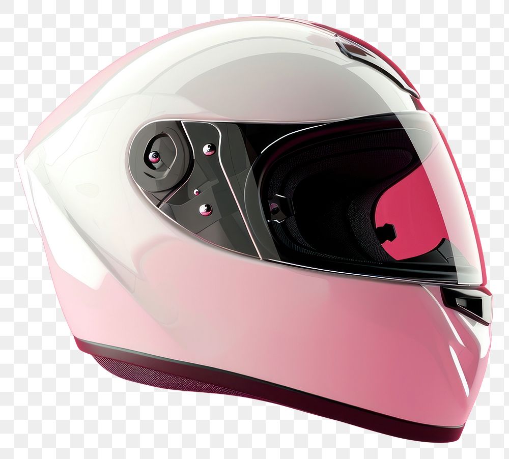 PNG Front side motorcycle helmet mockup pink protection technology.