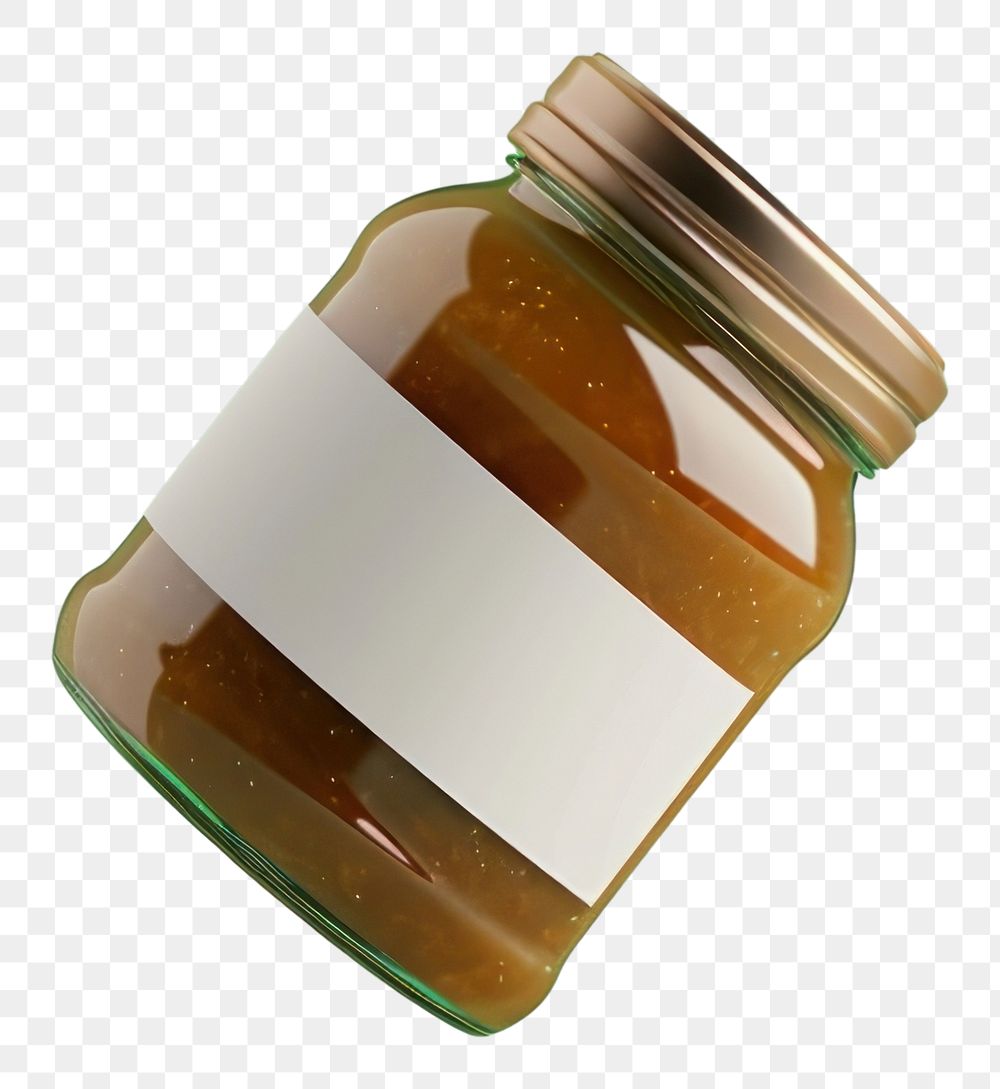 PNG Jam jar label mockup bottle green container.